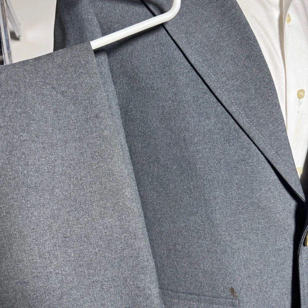 Sears The Classic Collection Suit Mens 40R 33x30‎ Gray Solid Vintage 2 Button